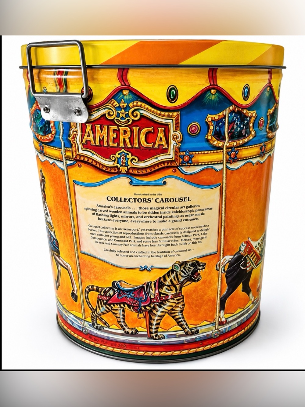 Mari Pritchard Collector’s Carousel Bertel’s Can Co Tin Gorgeous RARE Vintage